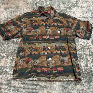 Vintage Signum Village landscape shirt Size Small All Over Print Single Stitch